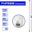 22 Inch T5 Fluorescent Light Bulb 14 Watt F14T5/WW Compatible with Sylvania Satco Philips GE Under Cabinet Lamp Light 3000K Warm White 800 Lumen G5 Base 6 Count