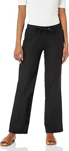 IUGA Wide Leg Pants Woman Pull on Stretchy Work Dress Pants High Waisted Business Casual Trousers Slacks 26''/28'' (Large, Black)