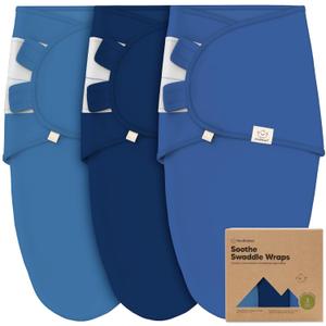 3-Pack Organic Baby Swaddle Sleep Sacks - Swaddles for Newborns, Infant 0-3 Months, Baby Girls, Boys, Soft & Snug Newborn Sleep Sack, Nursery Swaddling Blankets (Frost, OS)