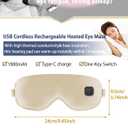 Dearan Upgraded 3 Temperature Modes Silk Heated Eye Mask Cordless,Rechargeable Warm Eye Heating Pad No Pressure for Dry Eyes, Sleep Eye Mask Christmas Gift for Men Women