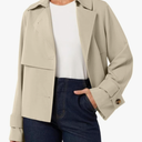 AGSEEM Womens Cropped Trench Coat Casual Single Breasted Lapel Short Jackets Fall Fashion Outerwear with Pockets 2025
