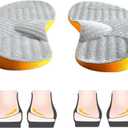 Goofort Women Men Posture Correcting Orthotic Insoles 4 in 1 Gel Insoles Flat feet Arch Support Orthopedic overpronation Supination Plantar Fasciitis Metatarsalgia X/O Valgus Varus Shoe Inserts (Outside High 7-8 25CM, Grey)