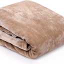 Internet's Best Plush Velvet Mink Throw Blanket - Tan - Thick Ultra Soft Couch Blanket - Warm Sofa Throw - 100% Microfiber Polyester - Easy Travel - Bed - 50 x 60