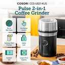 COSORI Electric Coffee Grinders for Spices, Seeds, Herbs, and Coffee Beans, Spice Blender and Espresso Grinder, Wet and Dry Grinder, Included 2 Removable Stainless Steel Bowls, Black