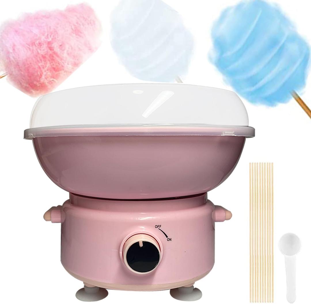 Cotton Candy Machine, Mini Cotton Candy Maker for Kids, Candy Maker for Christmas Gift, Home, Birthday Family Party, Includes 20 Cotton Candy Sticks & Sugar Scoop (Pink)