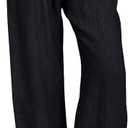 Chartou Linen Pants for Women Summer Casual High Waisted Drawstring White Beach Pant, XL