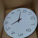 Mosewa Large Wall Clock Battery Operated 16 Inch White Silent Non Ticking Simple Minimalist Clock Decorative for Kitchen Home Bedroom Living Room Office