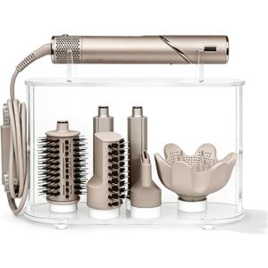 Affogato Storage Holder Compatible with Shark FlexStyle HD430C, Desktop Organizer for Storage Attachments, Acrylic Hairdryer Rack with Cord Hanger for Accessories Curlers Brushes Diffuser