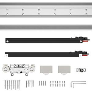 Premium Soft-Close Prime Concealed Ghost Door Hardware Kit with Hidden Supreme Magic Sliding Track Kit for 10-36" Doors Soft Close Heavy Duty Sliding Hardware (1 Pack)