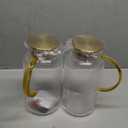 2 PACK Glass Pitcher with Lid, 68 oz/ 2 Liter Vertical Stripes Water Pitcher with Handle,Glass Water Carafe for Cold Brew, Coffee, Lemonade, Iced Sun Tea,Beverage,Heat Resistant