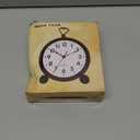 TIMESS Vintage Analog Alarm Clock, 4.3" Silent Non-Ticking Quartz Desk Clock with Roman Numerals, Battery Operated Table Clock for Bedroom, Living Room, Office, or Gift (White) (Brown)