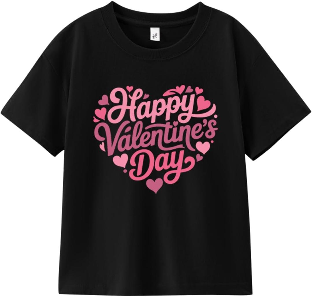 Happy Valentine's Day Shirts for Toddler Boys Girls, Unisex Dinos Excavator I Dig Love Soft Cotton Short Sleeve Tee 5-6 Years, Happy