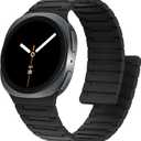 Bisikor Magnetic Bands Compatible with Samsung Galaxy Watch 8 Band 40mm 44mm/Galaxy Watch 8 Classic 46mm, Magnetic Silicone Replacement Strap for Women Men, Black