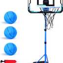 Nattork Kids Basketball Hoop, Adjustable Height Toddler Basketball Hoop Stand, Indoor Outdoor Basketball Goal Toy for Boys Girls Ages 3~8 Years Old, Includes 3 Balls, Ideal for Birthday Gift