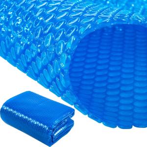 Amylove 7 x 7 ft Pool Hot Tub Solar Cover,16 Mil Heavy Duty Trimmable Floating Thermal Blanket Spa Bubble Cover for Hot Tub Inground Pools Swimming Insulating Solar Heating
