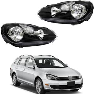 GXYWADY Headlight Assembly Replacement for 2010-2014 Golf/Jetta Sportwagen(MK6) Headlights Left and Right Side 5K0941005C, 5K0941006C