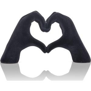 DOVDOV Black Heart Hand Sculpture, Heart Hand Statue Home Decor Aesthetics, Suitable for Bookshelf Console Table Office Entrance Decoration Bohemian Wedding Decoration and Small Ornaments.