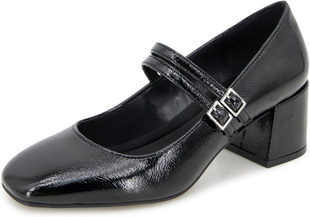Reaction by Kenneth Cole Leeann Black Crinkle Patent 6.5