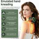 Shoulder Hand Neck Massager Fingers with Heat Simulated Human Hand Design Masajeador De Espalda Y Cuello for Pain Relief Deep Tissue and Back Pain Relief-Green