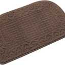 COSY HOMEER 27X18 Inch Anti Fatigue Kitchen Rug Mats are Made of 100% Polypropylene Half Round Rug Cushion Specialized in Anti Slippery and Machine Washable (Brown 1 pc) …