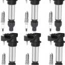 Ignition Coil Packs and Spark Plugs Compatible for Chevrolet Equinox Malibu Traverse Colorado Impala Camaro, for GMC Terrain Acadia, for Buick Cadillac & More 3.0L 3.6L V6, Replace UF569 (UF569 Ignition Coil Pack and Iridium Spark Plugs)
