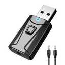 Tsnam USB Bluetooth Adapter for Car, Bluetooth Transmitter Receiver Plug & Play, 3.5mm AUX Wireless Audio Adapter for TV, Headphone, PC, Stereo
