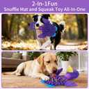 Interactive Snuffle Dog Toys, Squeaky Dog Toys for Puppy,Crinkle Dog Toy with Hiding Snack,Slow Feeder Treat Toy and Feeding Mats for Training,Dog Lick Mat Enhancement(Purple)