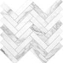 The Tiles Plaza 10-Sheet Peel and Stick Backsplash for Kitchen, 12" x 13" Carrara White Herringbone Stone Composite Self Adhesive Wall Tiles, Stick on Tiles Backsplash for Bathroom, Fireplace, Shower