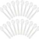 Patelai 20 Pieces Set of Caviar Spoons Mother of Pearl Spoons with Handcraft Round Handle for Caviar, Egg, Ice Cream, Coffee, Kitchen, Restaurant for Serving Caviars (8cm/3.15 Inch)