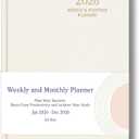 2026 Planner - Weekly and Monthly Planner, January 2026 - December 2026, Linen Hardcover, 2026 Calendar Planner Book with Tabs, Aesthetic, Perfect for Office Home School Supplies (Beige, A5)