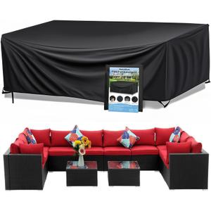 Wanocean Patio Furniture Covers Waterproof, Outdoor Furniture Cover with Storage Bag, Outdoor Table and Chair Cover for Rain, UV, Snow and Dust (137"L x 102"W x 35"H)