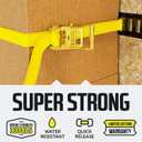 DC Cargo Mall E Track Ratchet Straps, Heavy Duty Cargo Tie-Down E Track Straps 2" x 12', (8 Pack, Yellow) E Track Spring Fittings Tie Down Motorcycle, Vans, Trucks, Trailers