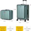 Top Opening Luggage, 16Inch & 25 Inch Airline Approved ABS+PC Hard Shell Suitcases with Silent Wheels, TSA Lock,Front Pocket and Wet-dry Separated Six-piece Set(Dark Green)