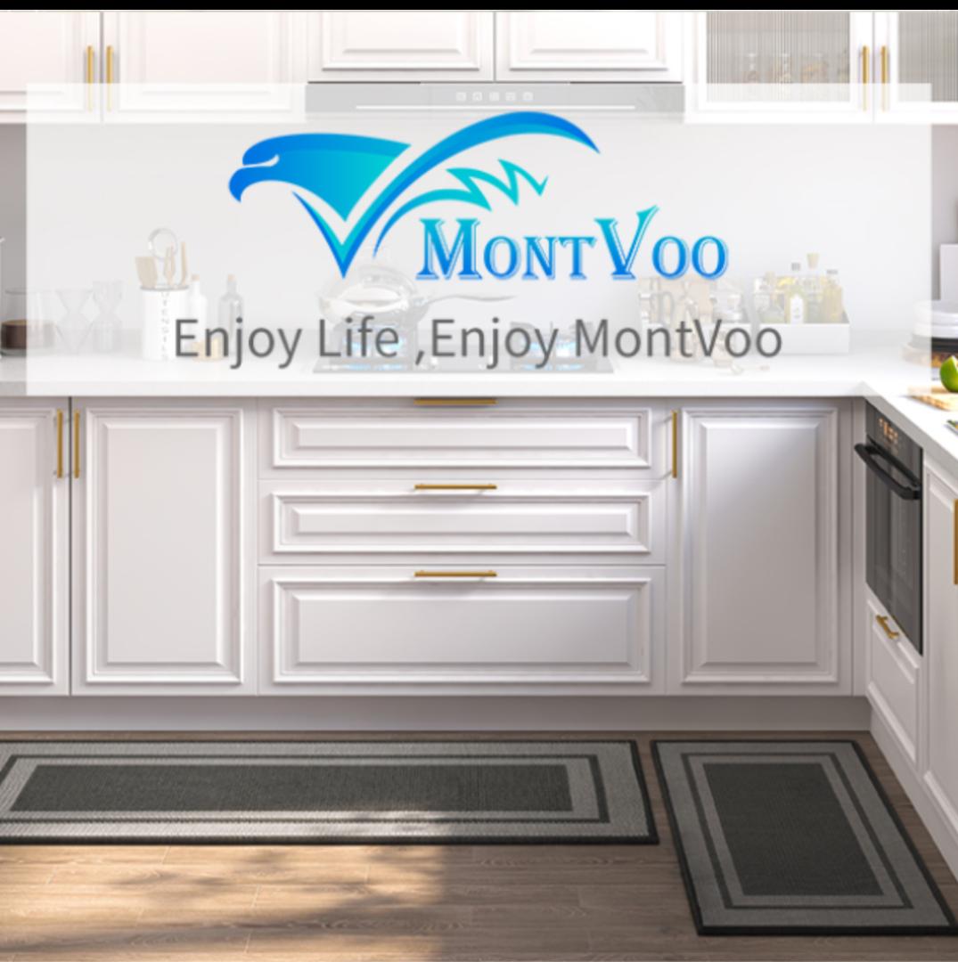 MontVoo Kitchen Rugs Rubber Non-Slip Kitchen Rugs and Mats,Washable Kitchen Mats for Floor,Absorbent Kitchen Runner Hallway, Laundry Room, in Front of Sink 19.5 x 46, 31.5 x 19.5