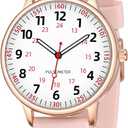 Nurse Watch for Women Waterproof Analog Silicone Watch with Second Hand Nursing Watch (Rose Gold)