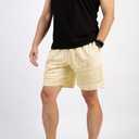 BOOMLEMON Mens Paisley Shorts Mesh Graphic Print Retro Casual Shorts Athletic Gym Basketball Running Short Pants (Beige)