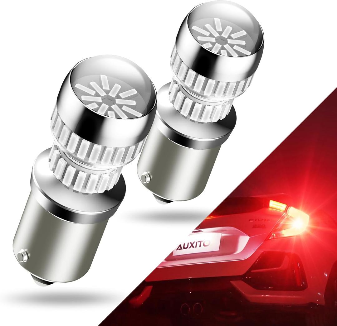 AUXITO 1156 LED Bulb Red 400% Super Bright 7506 BA15S P21W LED Replacement with Projector for Taill Brake Backup Reverse DRL Signal Parking Lights, Pack of 2