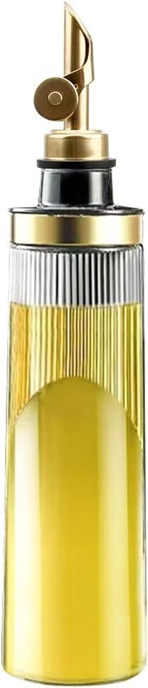 Glass Olive Oil Dispenser Bottle for Kitchen 22OZ/650ML Oil and Vinegar Dispenser with Stainless Steel Pour Spout and Labels