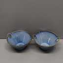 UNICASA Japanese Ramen Bowl Set with Chopsticks, Spoons and Rests, 26oz Deep Porcelain Noodle Bowl Set of 2 for Udon, Pho, Salad, Soup (Volcano Blue)