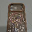 GVIEWIN for iPhone 17 Pro Case Compatible with MagSafe [Curly Wave Edge][Full Camera Protection] Floral Translucent Shockproof Magnetic Women Phone Case for iPhone 17 Pro 6.3'', Autumnflit/Brown