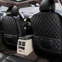 Leatherette Car Seat Protector - 2 Pack Large Car Kick Mats with Storage Pockets Organizer Seat Back Cover Against Dirty Shoes & Scratches, Universal Fit for Most Vehicles (Black)