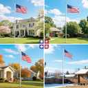 Flag Poles for Outside House Inground - Extra Thick Telescoping Flag Poles, Heavy Duty Flag Pole Kit with 3x5 American Flag (30FT, Silver)