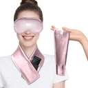 2 Packs Cooling Eye Mask and Neck Ice Pack Wrap,Hot Cold Compress Ice Pack for Neck,Cold Gel Cooling Mask for Sleep,Reusable Ice Eye Mask Cold Compress for Puffy Eyes,Pink