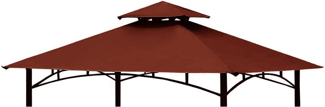 Grill Gazebo Replacement Canopy Top Cover 58 Double Tiered BBQ Roof ONLY FIT for Gazebo Model L-GG001PST-F (Burgundy)