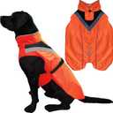 Waterproof Dog Rain Coat, Reflective Safety Strips & Leash Hole  Lightweight Adjustable Jacket for Medium Breeds - 2XL, Orange (XX-Large)