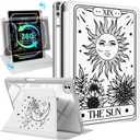 2 x Kidcube for iPad Pro 13 Inch Case M4 2024 - for Women Girls Cute Folio Cover with Pencil Holder Girly Kawaii Fashion Sun Unique Design Rotating Stand for iPad Pro 13 Inch Case 2024 (A2925 A2926 A3007)