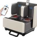 COMFIER 2-in-1 Shiatsu Foot Massager&Foot Rest,Foot and Calf Massager with APP Control,Heated Feet Massager for Foot Pain Relief,Gifts for Men Women (Off-white)