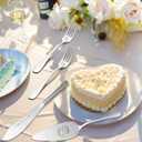 3 x Cake Cutting Set for Wedding, Cake Knife and Server Set with Forks for Mr and Mrs Bridal Shower Gifts (Silver)
