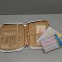 Bible Cover Case for Women - Quilted Large PU Leather Bible Carrying Book Case with Handle, Bible Bag Study Supplies Bible Carrier & Christian Gift for Women (Brownish White)