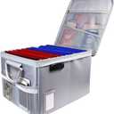 TOMKID Fireproof File Cabinet with Lock, Fireproof Document Organizer Collapsible File Box Filing Cabinet with Handle for Letter Legal Folder Certifications (Silver)